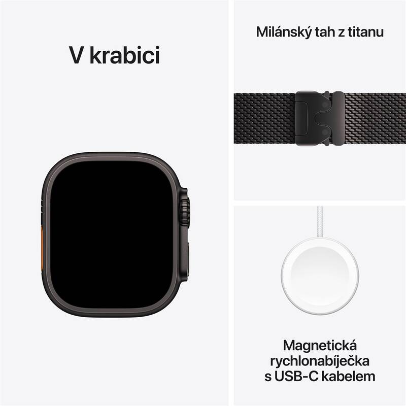 Watch Ultra2 v2 Cellular 49mm Black Titanium Case with Black Titanium Milanese Loop 3 - S