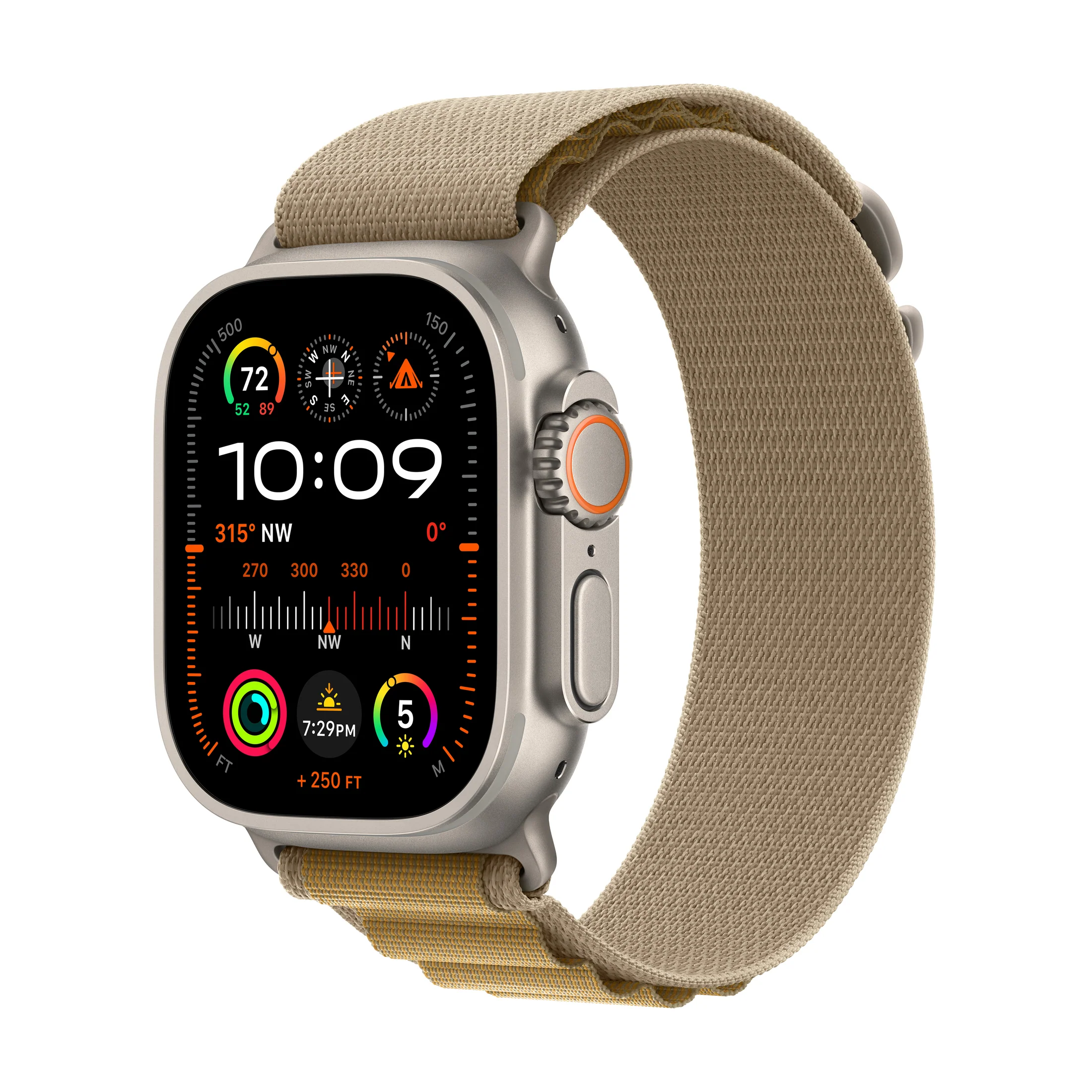 Watch Ultra2 v2 Cellular 49mm Natural Titanium Case with Tan Alpine Loop - Small
